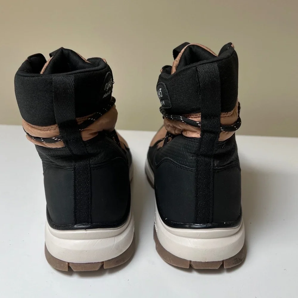 Ryka Brae Womens Winter Boots Tan Black Quilted Water Repellent RE-ZORB Size 10M